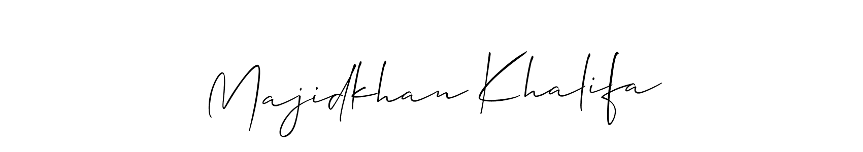 This is the best signature style for the Majidkhan Khalifa name. Also you like these signature font (Allison_Script). Mix name signature. Majidkhan Khalifa signature style 2 images and pictures png