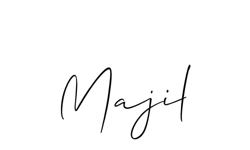 Design your own signature with our free online signature maker. With this signature software, you can create a handwritten (Allison_Script) signature for name Majil. Majil signature style 2 images and pictures png