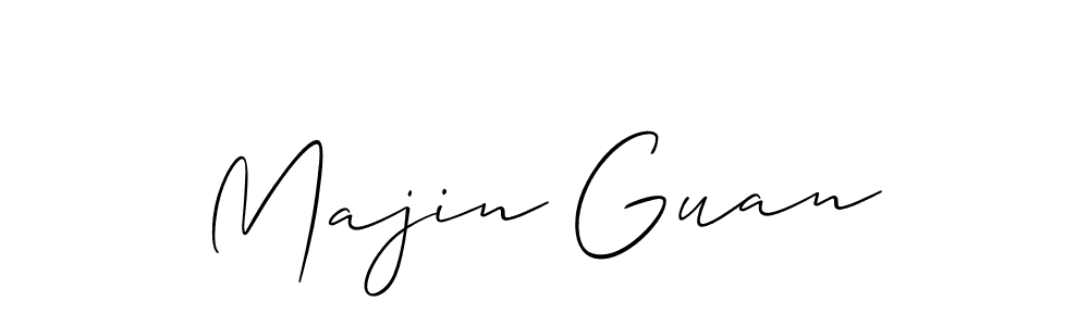 You should practise on your own different ways (Allison_Script) to write your name (Majin Guan) in signature. don't let someone else do it for you. Majin Guan signature style 2 images and pictures png