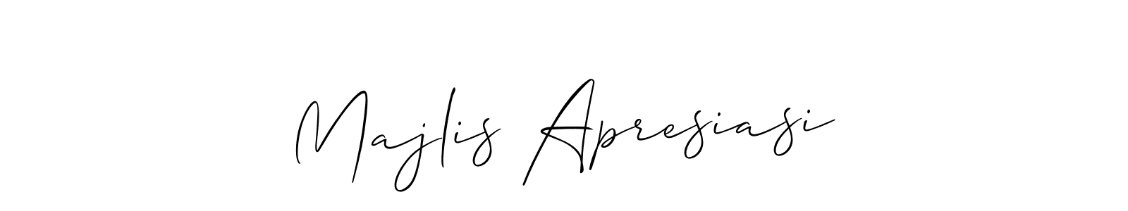 Similarly Allison_Script is the best handwritten signature design. Signature creator online .You can use it as an online autograph creator for name Majlis Apresiasi. Majlis Apresiasi signature style 2 images and pictures png