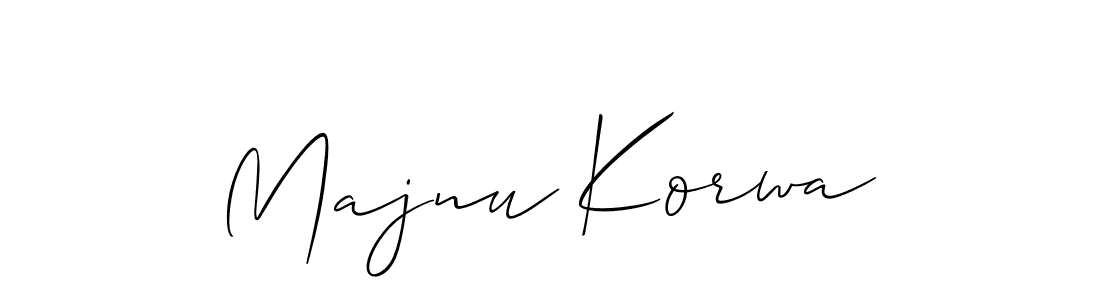 Make a beautiful signature design for name Majnu Korwa. With this signature (Allison_Script) style, you can create a handwritten signature for free. Majnu Korwa signature style 2 images and pictures png