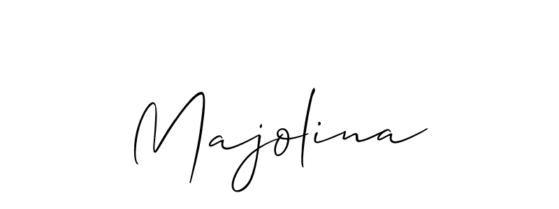 How to make Majolina name signature. Use Allison_Script style for creating short signs online. This is the latest handwritten sign. Majolina signature style 2 images and pictures png