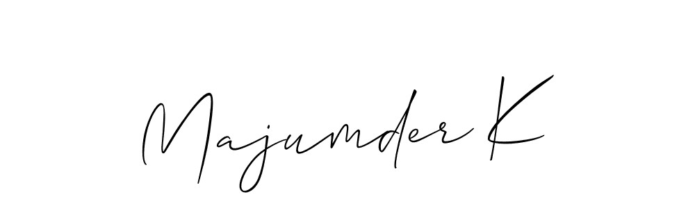 Also we have Majumder K name is the best signature style. Create professional handwritten signature collection using Allison_Script autograph style. Majumder K signature style 2 images and pictures png