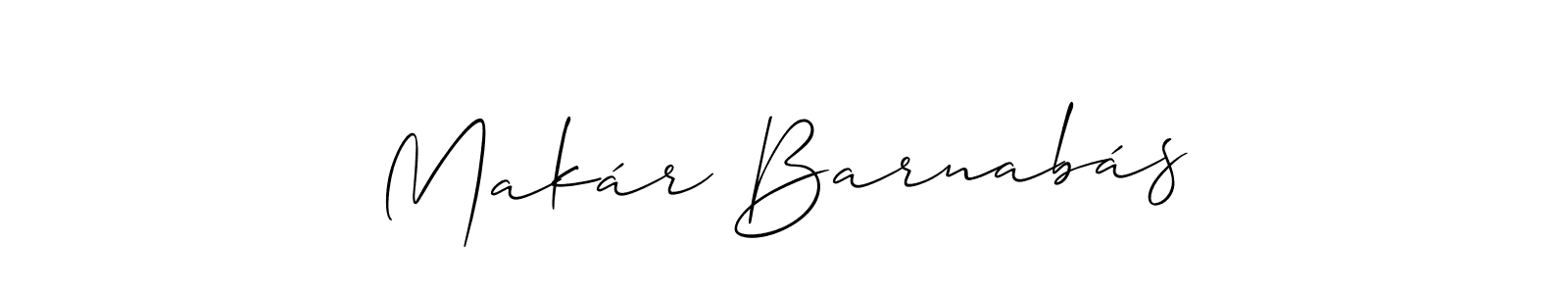 Use a signature maker to create a handwritten signature online. With this signature software, you can design (Allison_Script) your own signature for name Makár Barnabás. Makár Barnabás signature style 2 images and pictures png