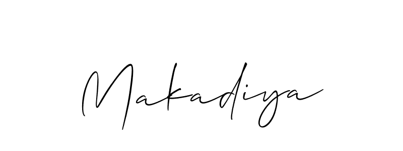 Also You can easily find your signature by using the search form. We will create Makadiya name handwritten signature images for you free of cost using Allison_Script sign style. Makadiya signature style 2 images and pictures png