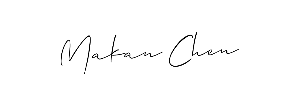 Design your own signature with our free online signature maker. With this signature software, you can create a handwritten (Allison_Script) signature for name Makan Chen. Makan Chen signature style 2 images and pictures png