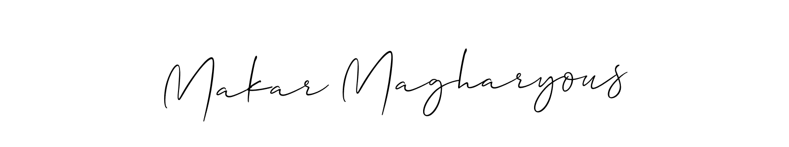 Use a signature maker to create a handwritten signature online. With this signature software, you can design (Allison_Script) your own signature for name Makar Magharyous. Makar Magharyous signature style 2 images and pictures png