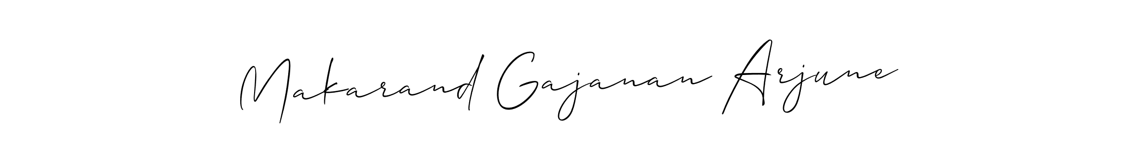 Create a beautiful signature design for name Makarand Gajanan Arjune. With this signature (Allison_Script) fonts, you can make a handwritten signature for free. Makarand Gajanan Arjune signature style 2 images and pictures png