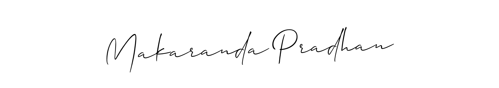 Makaranda Pradhan stylish signature style. Best Handwritten Sign (Allison_Script) for my name. Handwritten Signature Collection Ideas for my name Makaranda Pradhan. Makaranda Pradhan signature style 2 images and pictures png