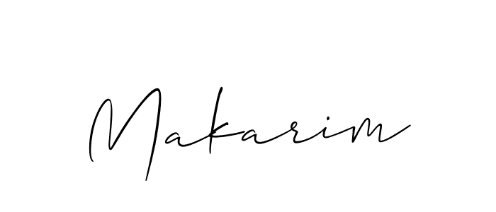 Make a beautiful signature design for name Makarim. With this signature (Allison_Script) style, you can create a handwritten signature for free. Makarim signature style 2 images and pictures png