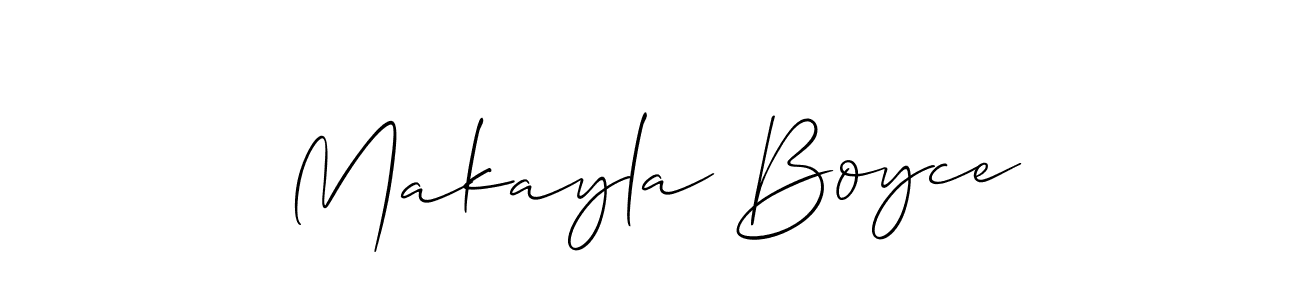 How to make Makayla Boyce name signature. Use Allison_Script style for creating short signs online. This is the latest handwritten sign. Makayla Boyce signature style 2 images and pictures png