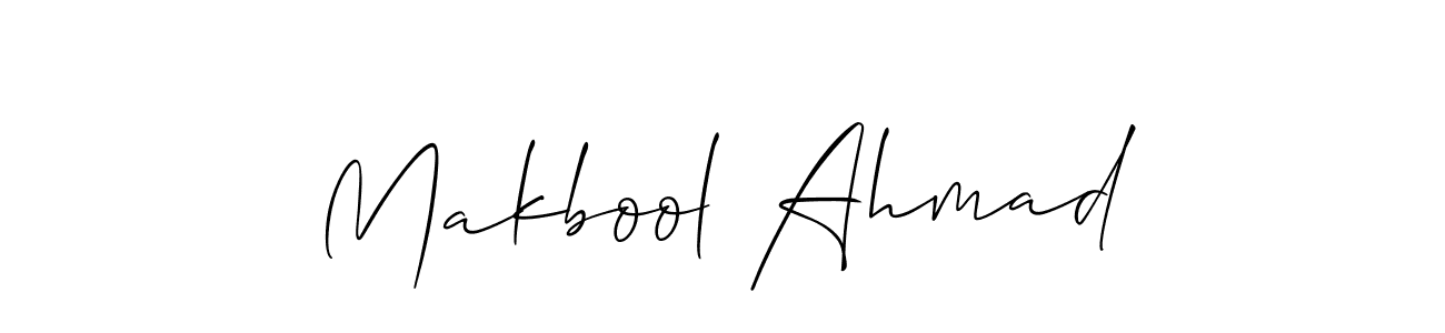 Design your own signature with our free online signature maker. With this signature software, you can create a handwritten (Allison_Script) signature for name Makbool Ahmad. Makbool Ahmad signature style 2 images and pictures png