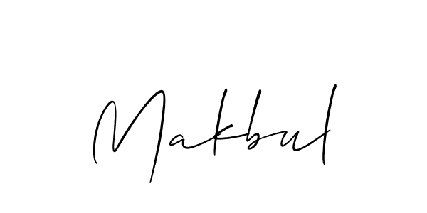 You should practise on your own different ways (Allison_Script) to write your name (Makbul) in signature. don't let someone else do it for you. Makbul signature style 2 images and pictures png