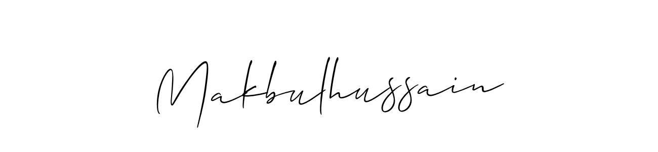 How to make Makbulhussain signature? Allison_Script is a professional autograph style. Create handwritten signature for Makbulhussain name. Makbulhussain signature style 2 images and pictures png