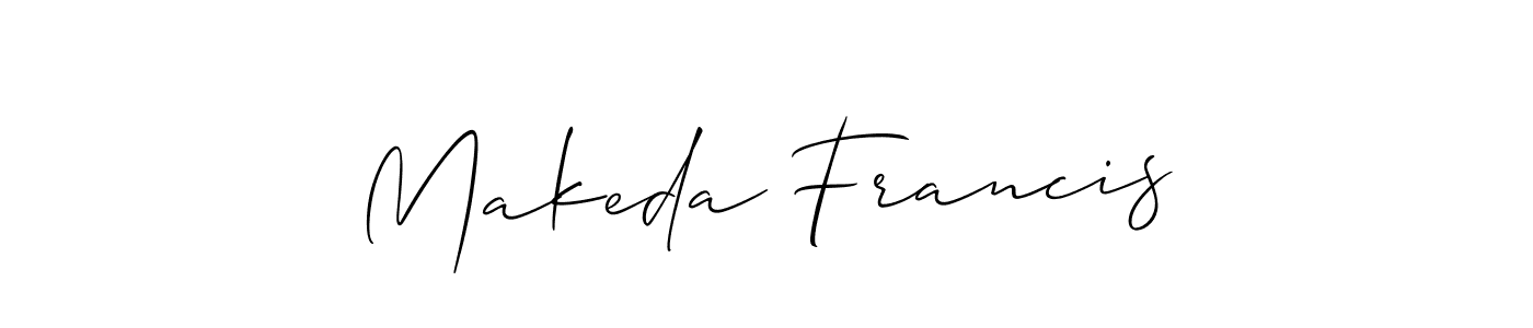 Also You can easily find your signature by using the search form. We will create Makeda Francis name handwritten signature images for you free of cost using Allison_Script sign style. Makeda Francis signature style 2 images and pictures png