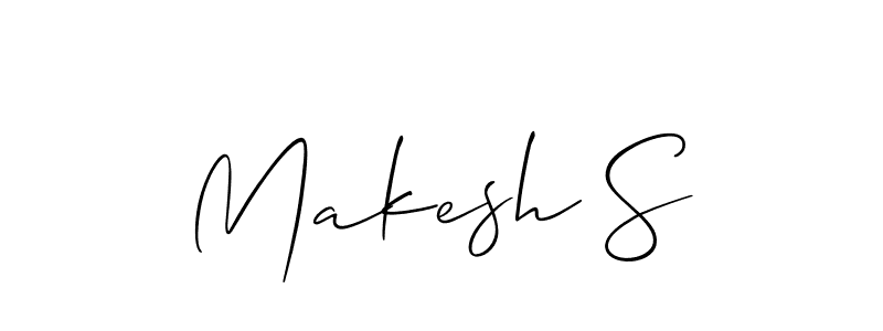 Also we have Makesh S name is the best signature style. Create professional handwritten signature collection using Allison_Script autograph style. Makesh S signature style 2 images and pictures png