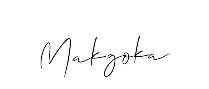 Make a short Makgoka signature style. Manage your documents anywhere anytime using Allison_Script. Create and add eSignatures, submit forms, share and send files easily. Makgoka signature style 2 images and pictures png