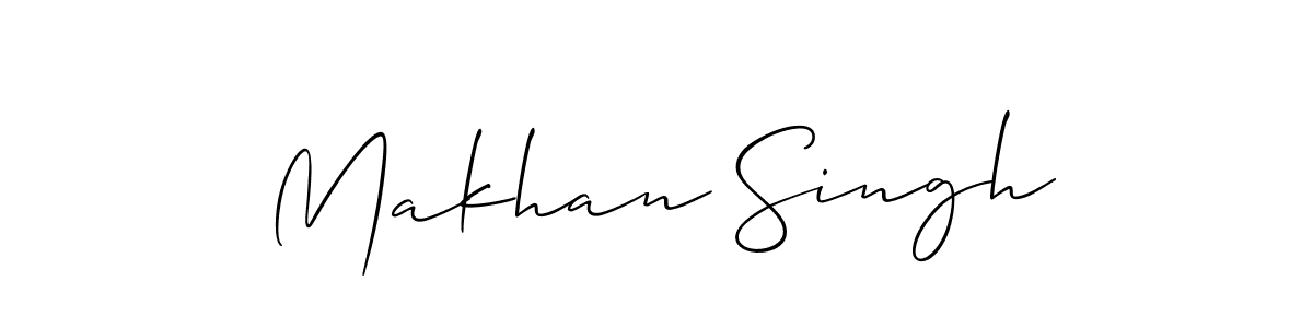 The best way (Allison_Script) to make a short signature is to pick only two or three words in your name. The name Makhan Singh include a total of six letters. For converting this name. Makhan Singh signature style 2 images and pictures png