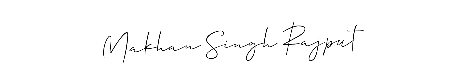 The best way (Allison_Script) to make a short signature is to pick only two or three words in your name. The name Makhan Singh Rajput include a total of six letters. For converting this name. Makhan Singh Rajput signature style 2 images and pictures png