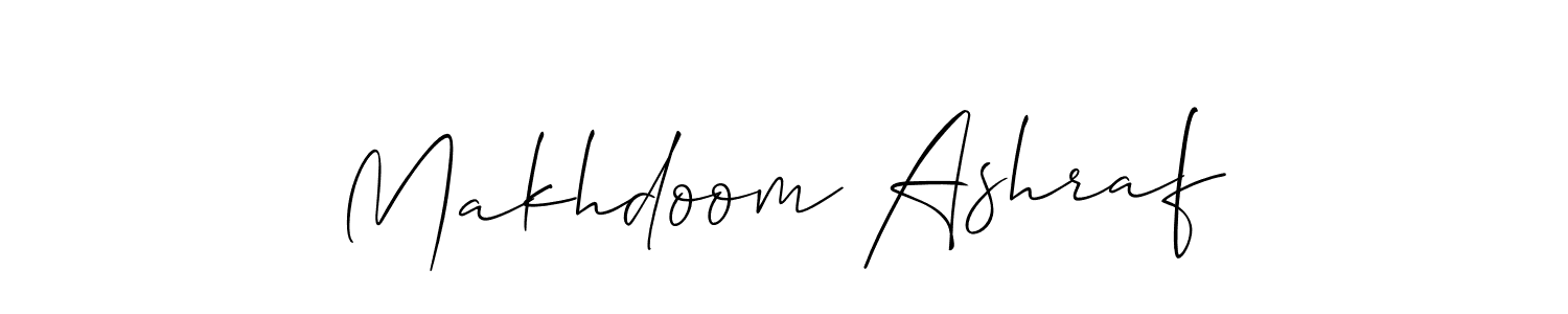 How to make Makhdoom Ashraf signature? Allison_Script is a professional autograph style. Create handwritten signature for Makhdoom Ashraf name. Makhdoom Ashraf signature style 2 images and pictures png