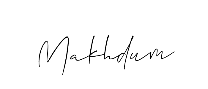 Make a beautiful signature design for name Makhdum. With this signature (Allison_Script) style, you can create a handwritten signature for free. Makhdum signature style 2 images and pictures png