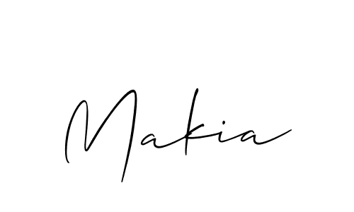 Use a signature maker to create a handwritten signature online. With this signature software, you can design (Allison_Script) your own signature for name Makia. Makia signature style 2 images and pictures png