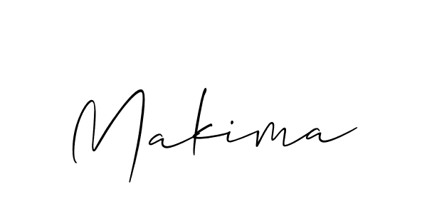 Create a beautiful signature design for name Makima. With this signature (Allison_Script) fonts, you can make a handwritten signature for free. Makima signature style 2 images and pictures png