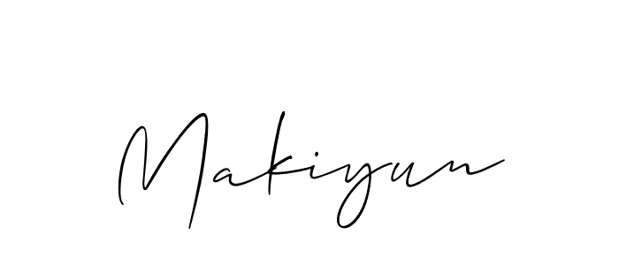 The best way (Allison_Script) to make a short signature is to pick only two or three words in your name. The name Makiyun include a total of six letters. For converting this name. Makiyun signature style 2 images and pictures png