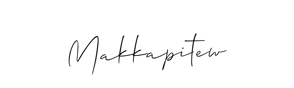 The best way (Allison_Script) to make a short signature is to pick only two or three words in your name. The name Makkapitew include a total of six letters. For converting this name. Makkapitew signature style 2 images and pictures png