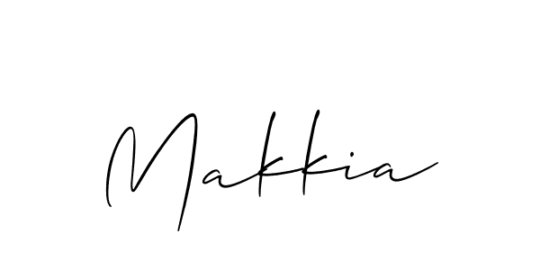 Design your own signature with our free online signature maker. With this signature software, you can create a handwritten (Allison_Script) signature for name Makkia. Makkia signature style 2 images and pictures png
