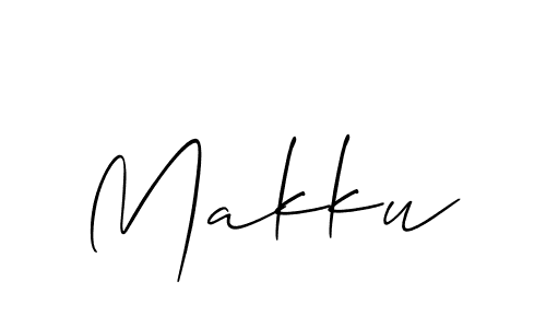 Design your own signature with our free online signature maker. With this signature software, you can create a handwritten (Allison_Script) signature for name Makku. Makku signature style 2 images and pictures png