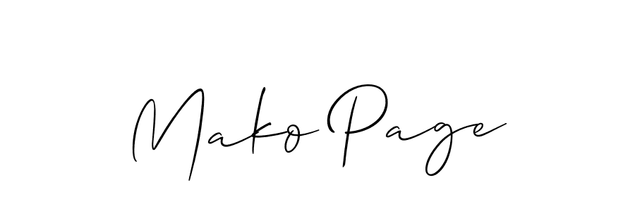 How to make Mako Page name signature. Use Allison_Script style for creating short signs online. This is the latest handwritten sign. Mako Page signature style 2 images and pictures png