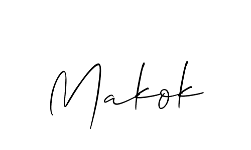 The best way (Allison_Script) to make a short signature is to pick only two or three words in your name. The name Makok include a total of six letters. For converting this name. Makok signature style 2 images and pictures png