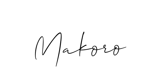 Allison_Script is a professional signature style that is perfect for those who want to add a touch of class to their signature. It is also a great choice for those who want to make their signature more unique. Get Makoro name to fancy signature for free. Makoro signature style 2 images and pictures png