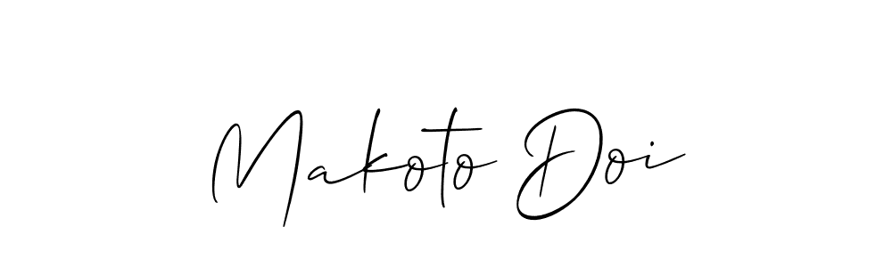 Allison_Script is a professional signature style that is perfect for those who want to add a touch of class to their signature. It is also a great choice for those who want to make their signature more unique. Get Makoto Doi name to fancy signature for free. Makoto Doi signature style 2 images and pictures png