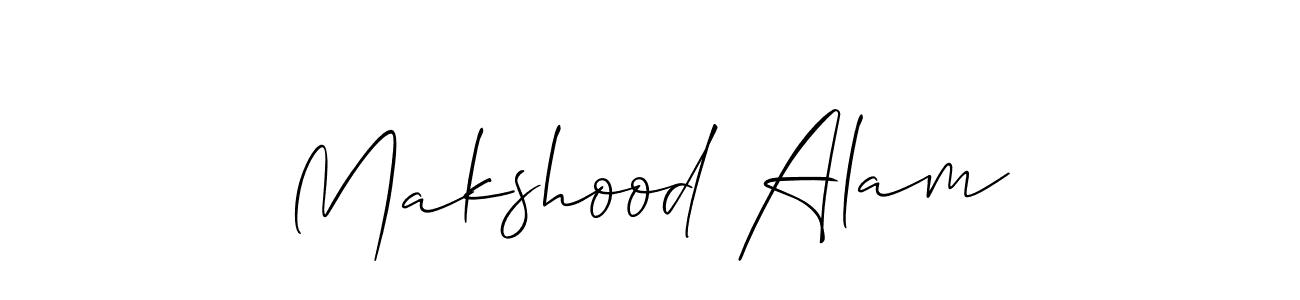 Use a signature maker to create a handwritten signature online. With this signature software, you can design (Allison_Script) your own signature for name Makshood Alam. Makshood Alam signature style 2 images and pictures png