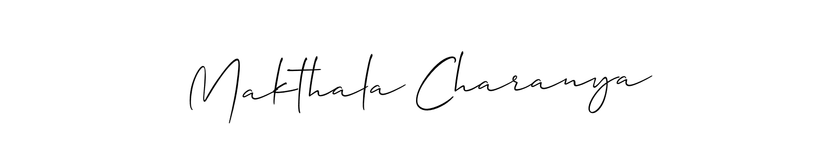 Create a beautiful signature design for name Makthala Charanya. With this signature (Allison_Script) fonts, you can make a handwritten signature for free. Makthala Charanya signature style 2 images and pictures png