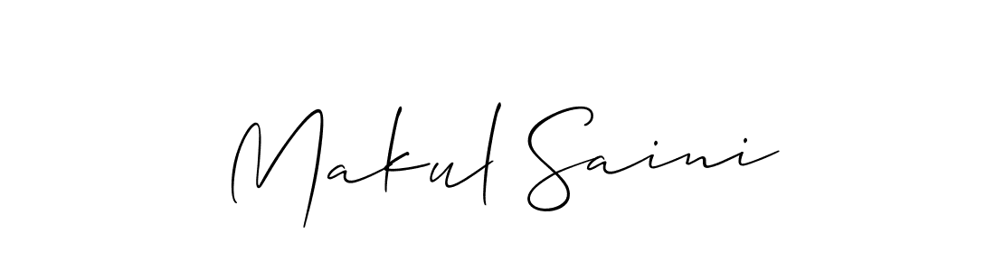 How to make Makul Saini name signature. Use Allison_Script style for creating short signs online. This is the latest handwritten sign. Makul Saini signature style 2 images and pictures png