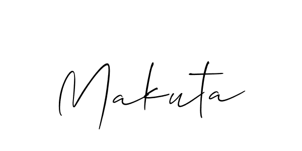 Make a beautiful signature design for name Makuta. With this signature (Allison_Script) style, you can create a handwritten signature for free. Makuta signature style 2 images and pictures png