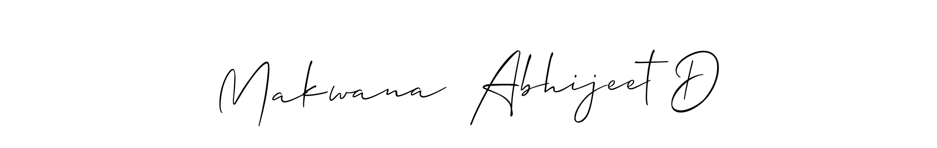 This is the best signature style for the Makwana  Abhijeet D name. Also you like these signature font (Allison_Script). Mix name signature. Makwana  Abhijeet D signature style 2 images and pictures png