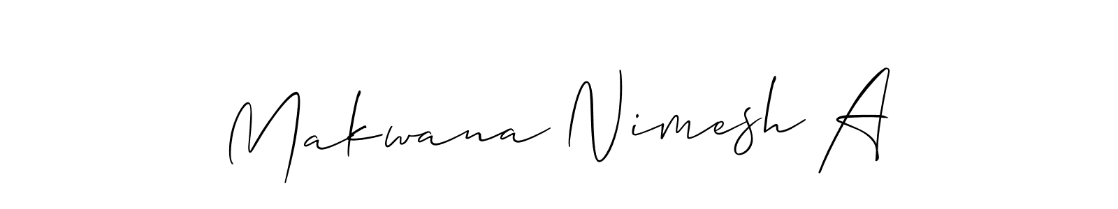 Makwana Nimesh A stylish signature style. Best Handwritten Sign (Allison_Script) for my name. Handwritten Signature Collection Ideas for my name Makwana Nimesh A. Makwana Nimesh A signature style 2 images and pictures png