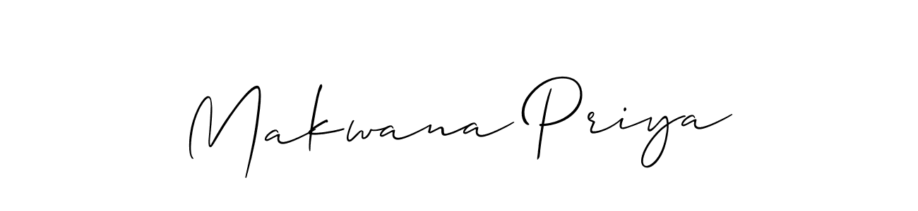The best way (Allison_Script) to make a short signature is to pick only two or three words in your name. The name Makwana Priya include a total of six letters. For converting this name. Makwana Priya signature style 2 images and pictures png