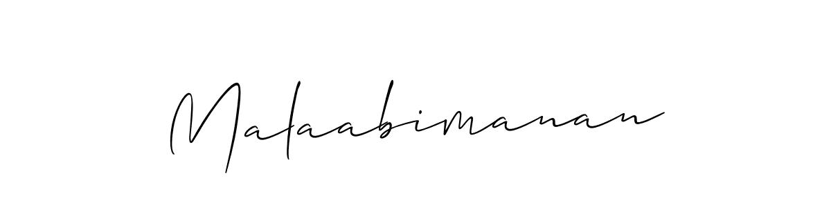 Make a beautiful signature design for name Malaabimanan. With this signature (Allison_Script) style, you can create a handwritten signature for free. Malaabimanan signature style 2 images and pictures png