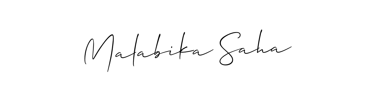 How to make Malabika Saha signature? Allison_Script is a professional autograph style. Create handwritten signature for Malabika Saha name. Malabika Saha signature style 2 images and pictures png