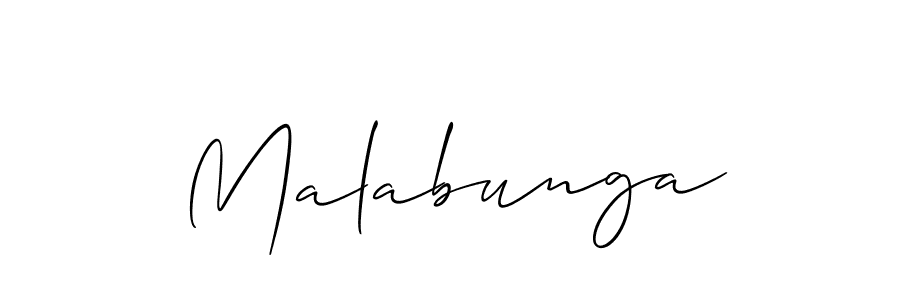 The best way (Allison_Script) to make a short signature is to pick only two or three words in your name. The name Malabunga include a total of six letters. For converting this name. Malabunga signature style 2 images and pictures png