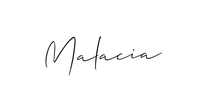 Design your own signature with our free online signature maker. With this signature software, you can create a handwritten (Allison_Script) signature for name Malacia. Malacia signature style 2 images and pictures png