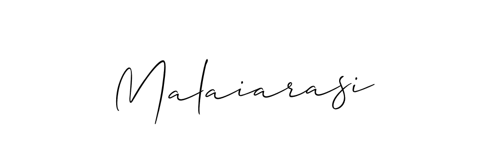 Also we have Malaiarasi name is the best signature style. Create professional handwritten signature collection using Allison_Script autograph style. Malaiarasi signature style 2 images and pictures png