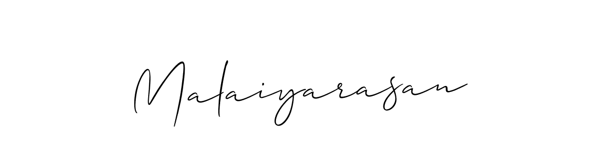 Use a signature maker to create a handwritten signature online. With this signature software, you can design (Allison_Script) your own signature for name Malaiyarasan. Malaiyarasan signature style 2 images and pictures png