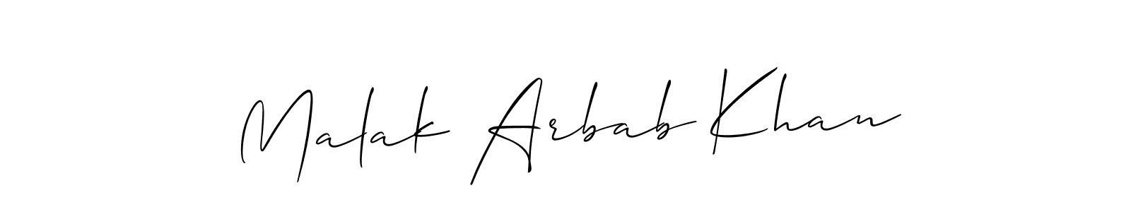 Also we have Malak Arbab Khan name is the best signature style. Create professional handwritten signature collection using Allison_Script autograph style. Malak Arbab Khan signature style 2 images and pictures png