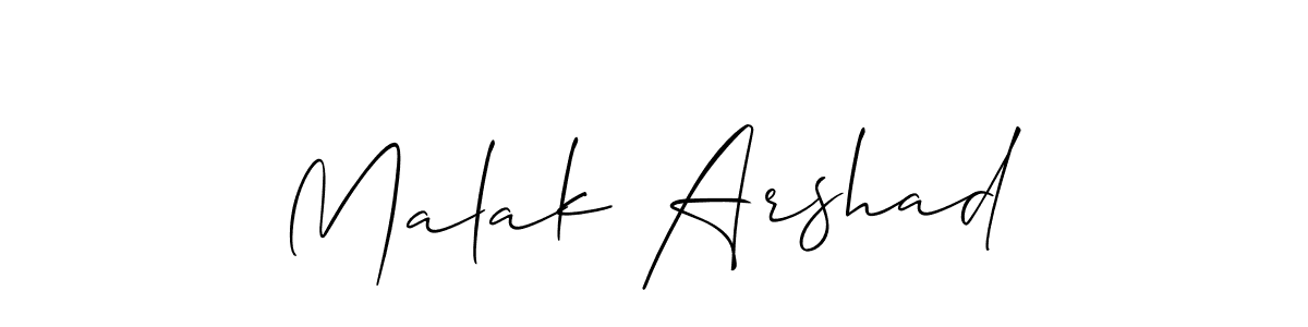 Make a beautiful signature design for name Malak Arshad. With this signature (Allison_Script) style, you can create a handwritten signature for free. Malak Arshad signature style 2 images and pictures png